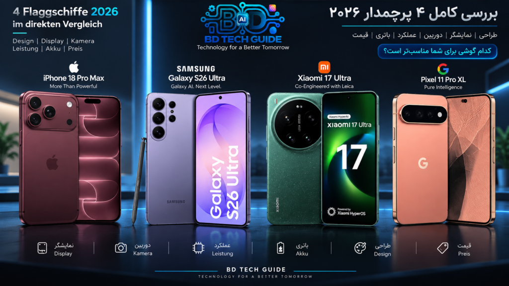 مقایسه iPhone 18 Pro Max، Galaxy S26 Ultra، Xiaomi 17 Ultra و Pixel 11 Pro XL