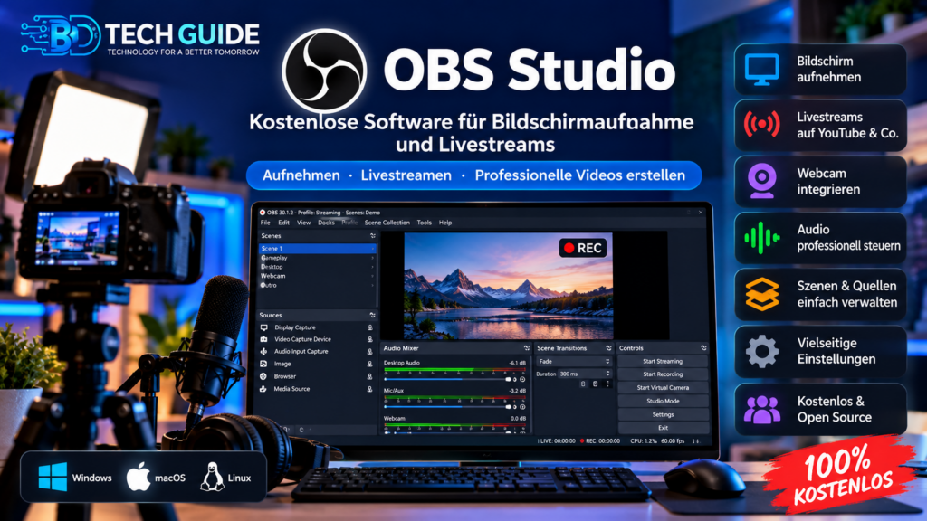 OBS Studio zur Bildschirmaufnahme und zum Livestreaming